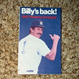 1983 New York Yankees Pocket Schedule Billy's Back Billy Martin